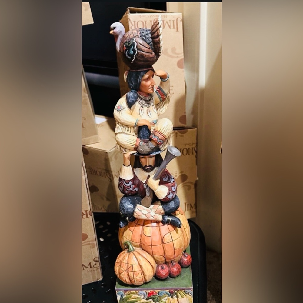 Jim Shore 2010 “Totem Americana” Stacked Harvest Scene Figurine #4017594